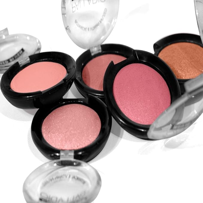 Palladio Baked Blush, Highly Pigmented Shimmery Formula, Easy to Blend and Highly Buildable, Apply Dry for a Natural Glow or Wet for a Dramatic Luminous Look, Long Lasting for All day Wear, Wish