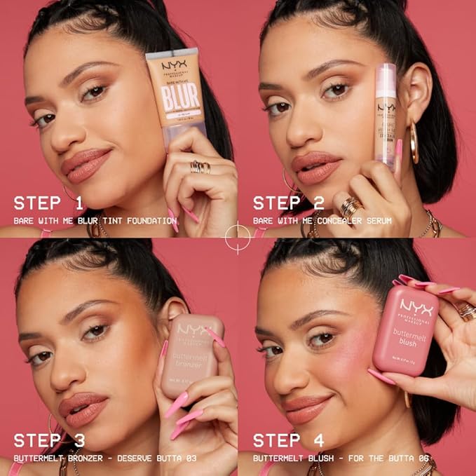 NYX PROFESSIONAL MAKEUP Buttermelt Powder Blush, Fade and Transfer-Resistant Blush, Up to 12HR Make Up Wear, Vegan Formula - Feeling Butta