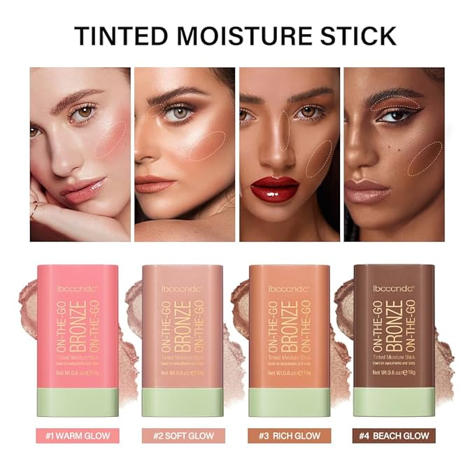 Multi-Use On The Go Bronzer Stick, Cream Contour Rich Glow)
