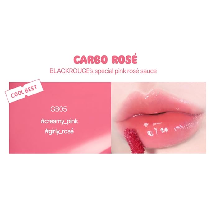 Glow Bokki Glossy Lip Tint, Korean Beauty (GB05 Carbo Rosé, 4.1 grams)