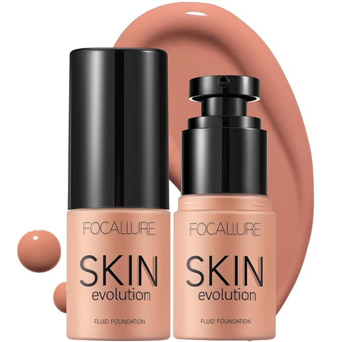 FOCALLURE 2 Pcs Liquid Foundation, Skin Evolution Foundation