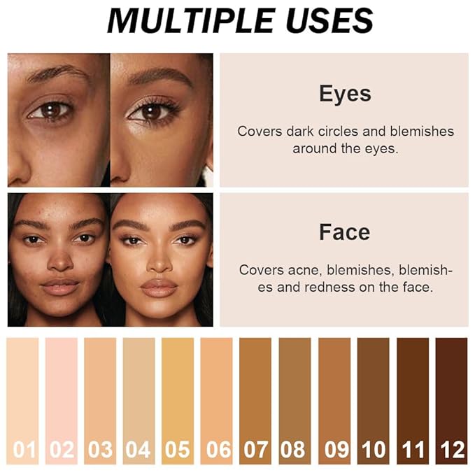 Kaely Cream Pot Concealer Full Coverage Set,Conceal Brighten