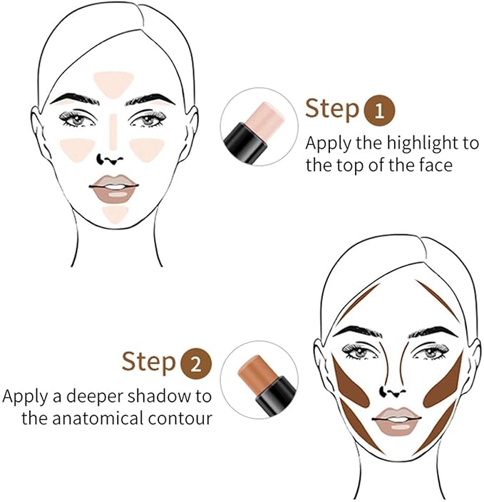 Double-End Contour Highlighter Stick Contour Stick, Face Highlighter,
