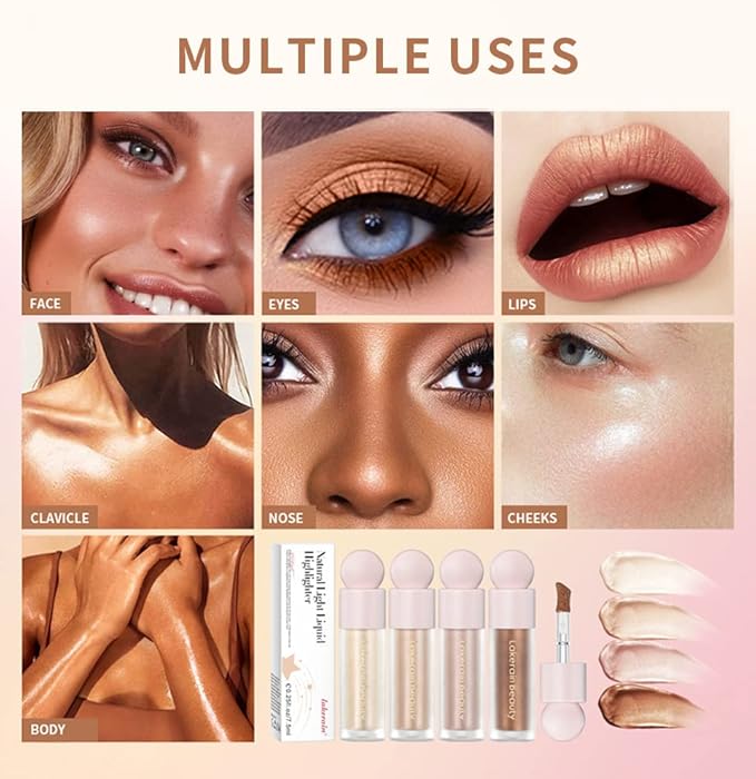 UNYOKE Liquid Highlighter, Highlighter makeup Stick，Makeup Highlighter Face Body Highlighter.-04#