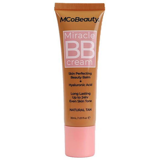 MCoBeauty Miracle BB Cream, Natural Tan, Skin-Perfecting Coverage Free Cosmetics