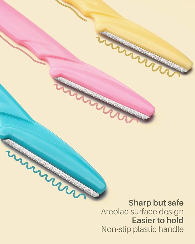 MoHern Dermaplane Razor, 60 Pcs Face Razors for Women and Men, Multipurpose Eyebrow Razor, Dermaplaning Tool for Face Multi-Color