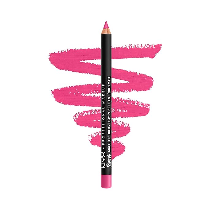 NYX PROFESSIONAL MAKEUP Suede Matte Lip Liner, Vegan Formula - Pink Lust (Hot Pink)
