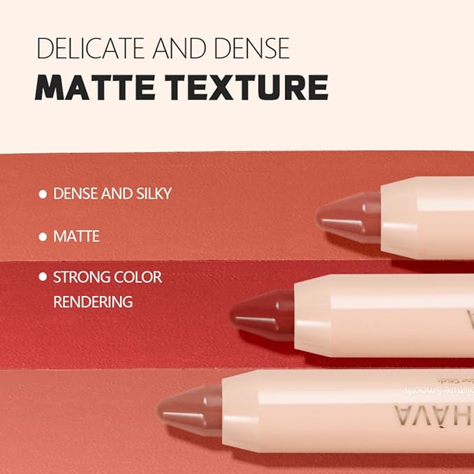 8 Colors High Pigmented Smooth Matte Lip Liner Pencil, Waterproof Velvet Lipstick Pen, Professional Lip Liner for Girls and Women (04)