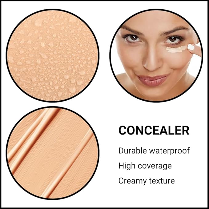 2Pcs Hydrating Liquid Concealer Serum for Women,Lightweight Warm