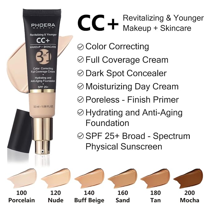 MAEPEOR Full Coverage Foundation 6 Colors Mattle Oil-Control Buff Beige)