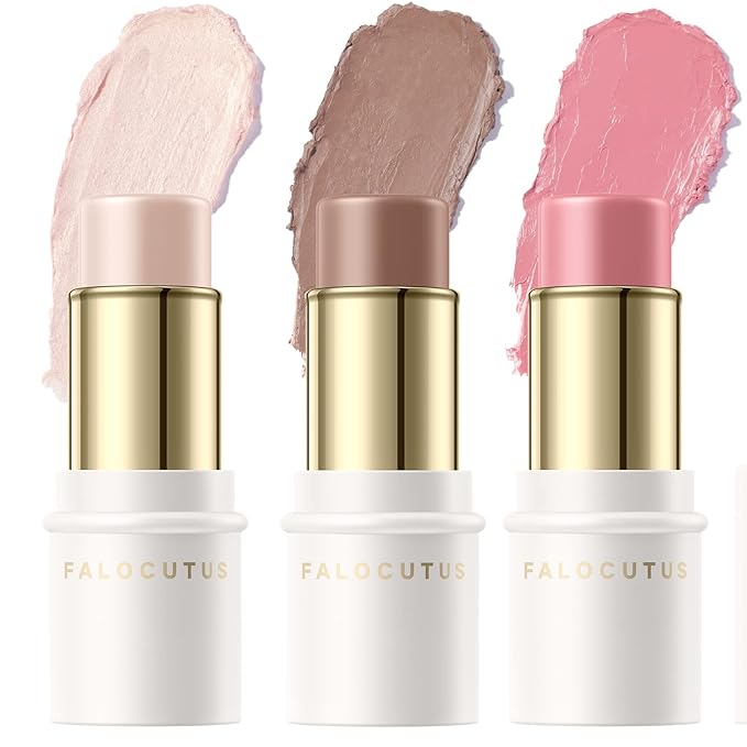 3 Pcs FAIR Contour Stick Set,Cream Blush & All Skin