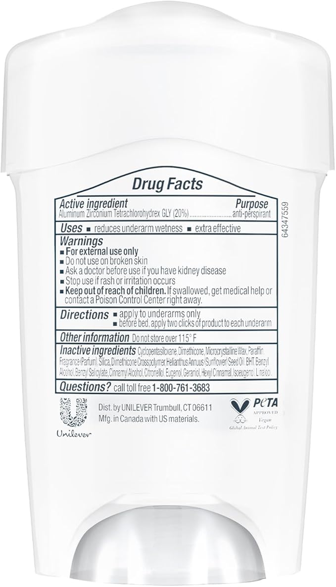 Dove Deodorant for Women, Clinical Protection Antiperspirant, Original Clean 4-Pack – Prescription Strength Wetness Protection with ¼ Moisturizers, 1.7 Oz Ea