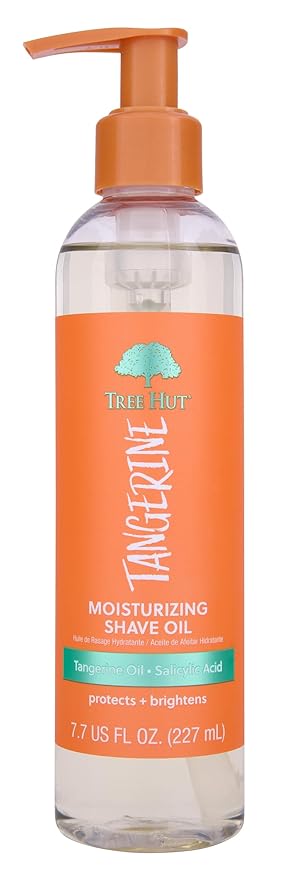 Tree Hut Bare Tangerine Moisturizing & Hydrating Bare Shave Oil | Made with Soothing Jojoba Oil | Gel-to-Oil Formula Helps Prevent Razor Bumps, Ingrown Hairs, & Skin Irritation | 7.7 fl oz.