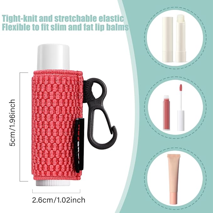 3PCS Lip Balm Holder Sleeves Keychain Blue)