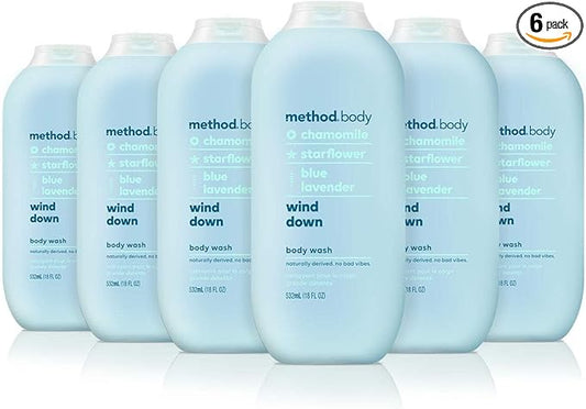 Method Body Wash, Wind Down, 18 oz, 6 pack, Packaging May Vary