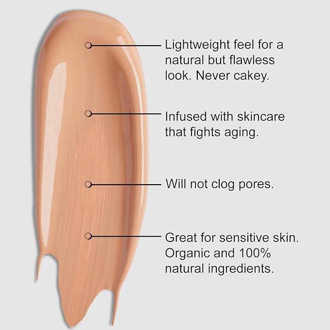 Organic Aloe-Based LUX Liquid Foundation, Natural Vegan Gluten-Free