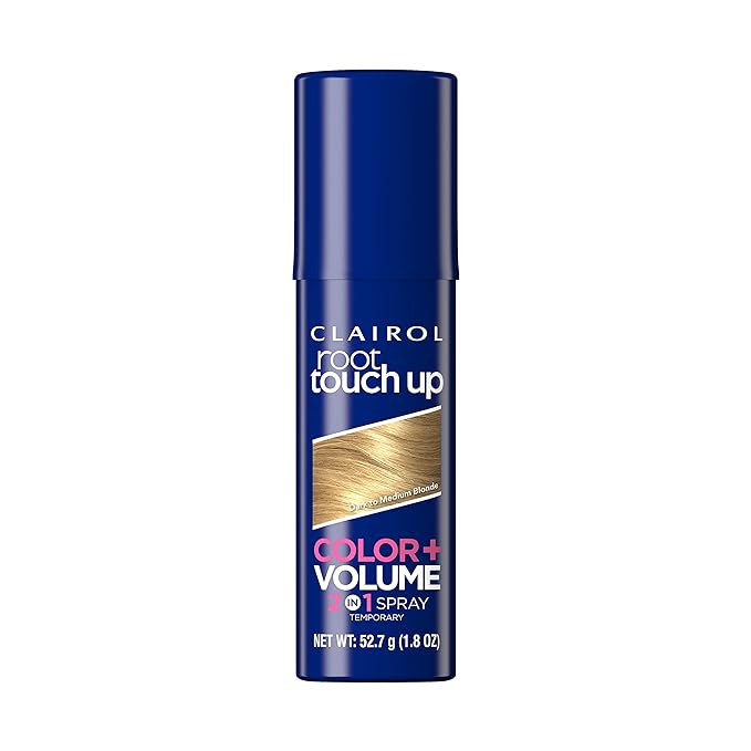 Clairol Root Touch-Up Color + Volume 2-in-1 Temporary Spray, Dark to Medium Blonde Hair Color, Pack of 1
