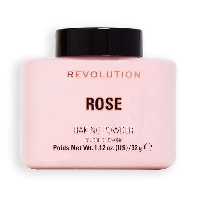 Revolution Beauty, Loose Baking Powder, Makeup Setting Powder, Shine, Rose, 1.13 Oz