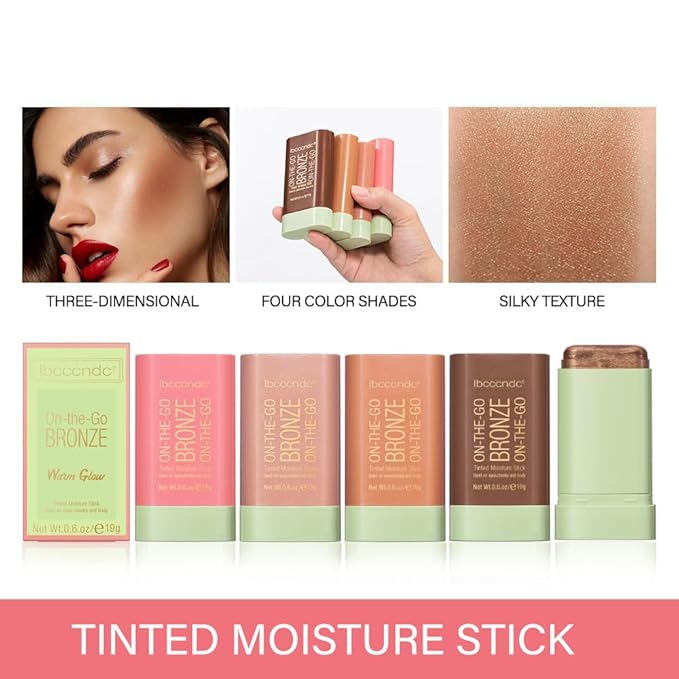 Cream Contour Stick,Bronzer Contouring Stick Facial Cream Highlight 02-Soft Glow