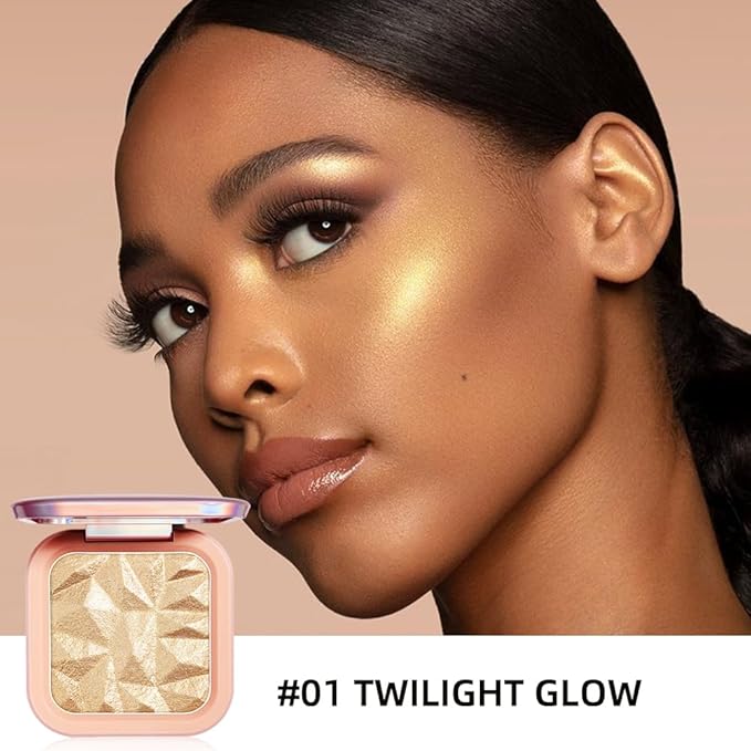 ELESSY Highlighter Makeup Palette,Highlighter Palette Long Lasting Face Tones-TWILIGHT GLOW