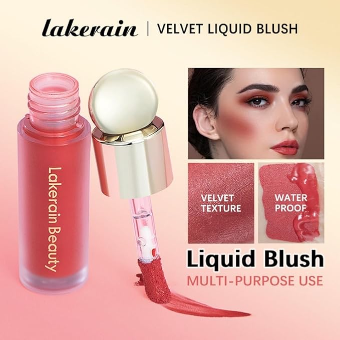 Liquid Blush, Natural Matte Finish Looking, Dewy Cheek Red 04)