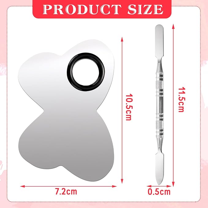 2 Pcs Stainless Makeup Mixing Palette,Tool for Mixing