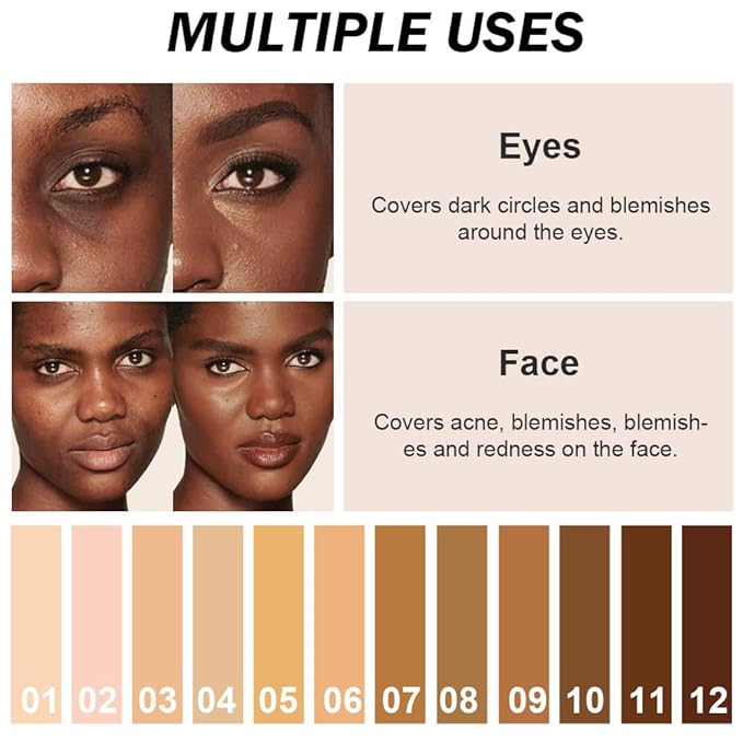 Kaely 2Pcs Cream Pot Concealer Full Coverage Set,Conceal