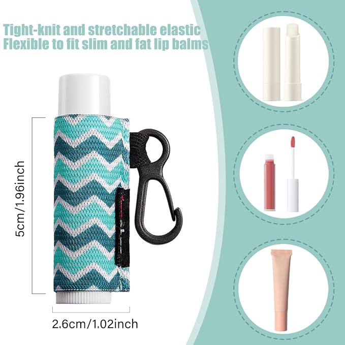 5pcs Lip Balm Holder Keychain Lipstick Women(Wave/Flower/Leo)