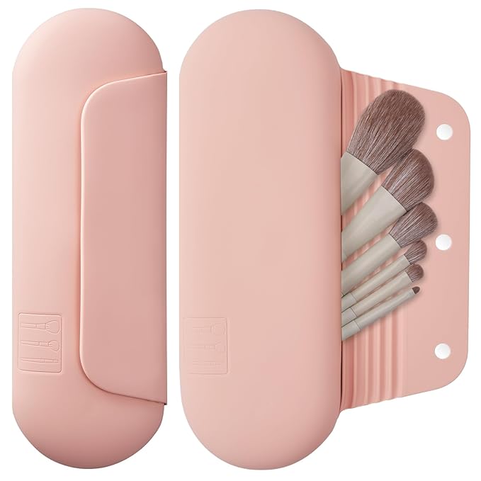 Silicone makeup brush holder travel
