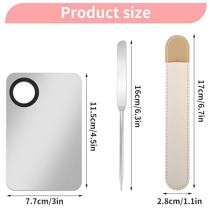 Foundation Spatula Set - Stainless Steel Makeup Mixing