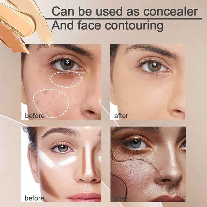 evpct 2pcs Tri-color Face Conceal Correct Cream Contour Covers Redness
