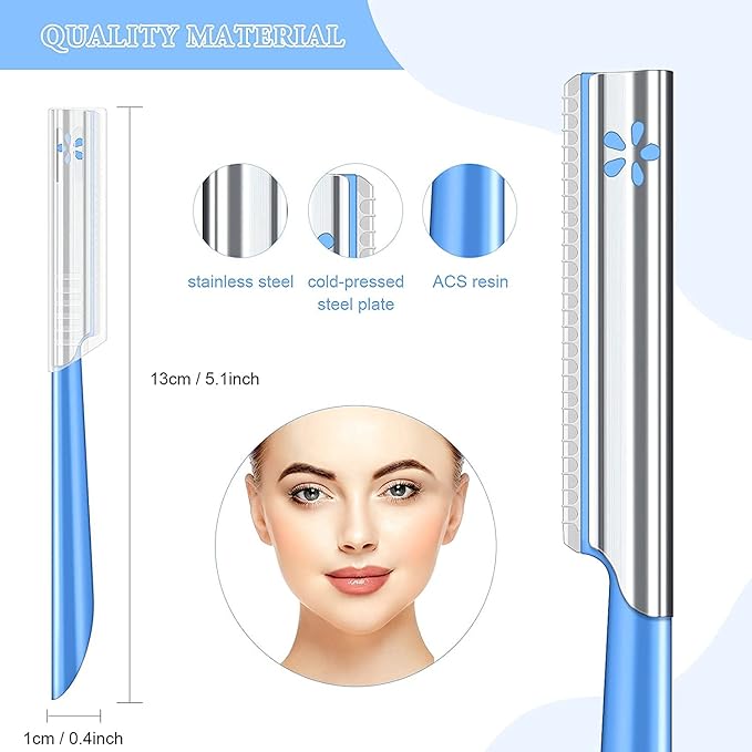 Women Facial Razor for Hair Removal - Dermaplaning Tool Peach Fuzz Trimmer, Fine Hair Remover Eyebrow Razors and Dermaplane Face Shavers Women's Exfoliating for Sensitive Skin Essential Travel