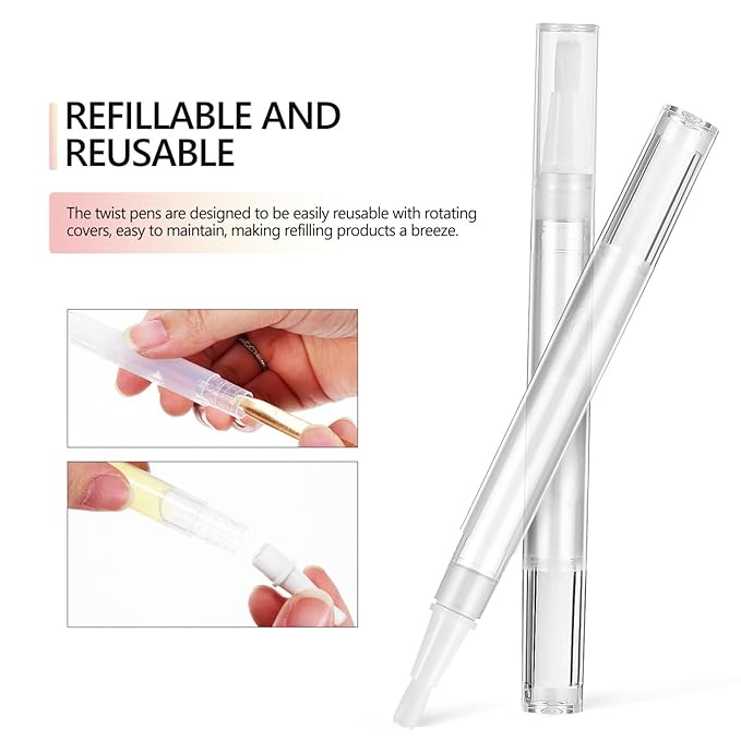 Beaupretty 40pcs 3ml Cuticle Oil Pen with Stickers 3ml