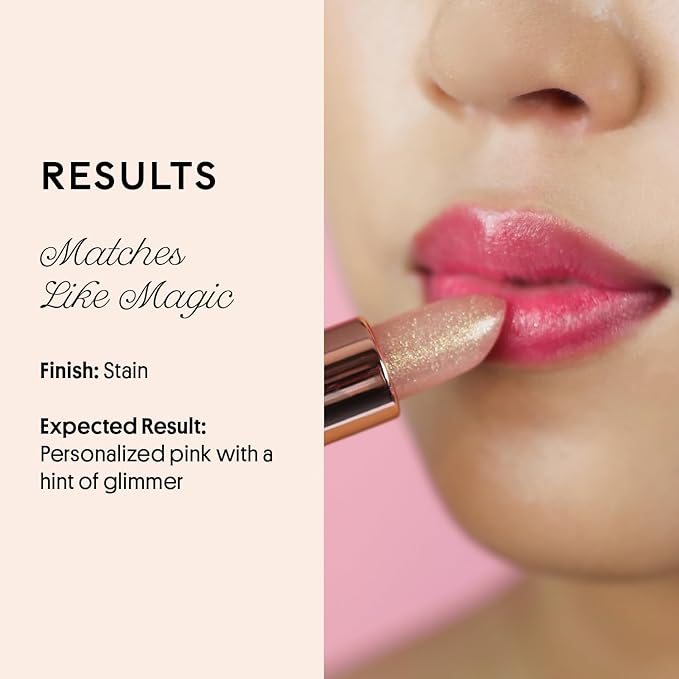 Winky Lux Glimmer Balm, pH Lip Balm, Color Changing Lipstick and Tinted Lip Balm, Vegan & Cruelty Free, Hydrate & Plump, Pink Shimmer Lipstick, Rose