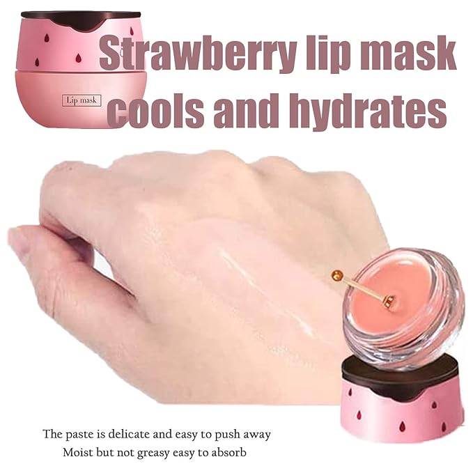 2 Pack Strawberry Lip Sleeping Mask,Plumping