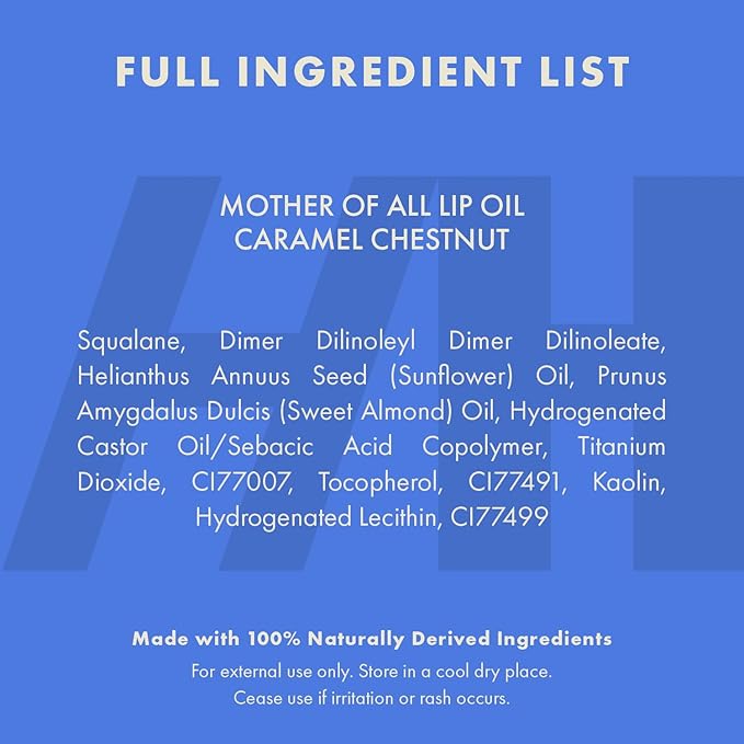 Handmade Heroes 100% Natural Vegan Lip Oil with Squalane Non-Sticky Lip Gloss Moisturizing, Shiny, Nourishing Korean Lip Gloss - Caramel Chestnut