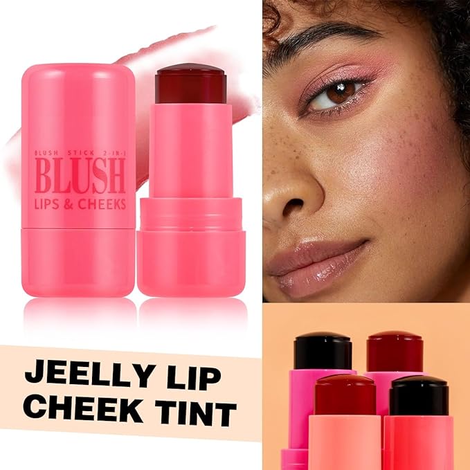Milk Cooling Water Jelly Tint,Lip and Cheek Blush Free. (Berry)