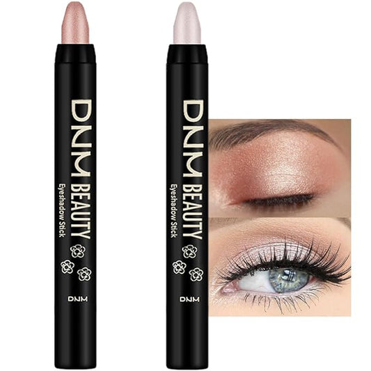 evpct 2Pcs Cream Eyeshadow Brightener Sticks Set for Eyes Waterproof, Champagne Shimmer & Pearl Shimmer Matte Metallic Eye shadow Stick Pencil Pen Bulk sombras en crema para ojos 17 +18