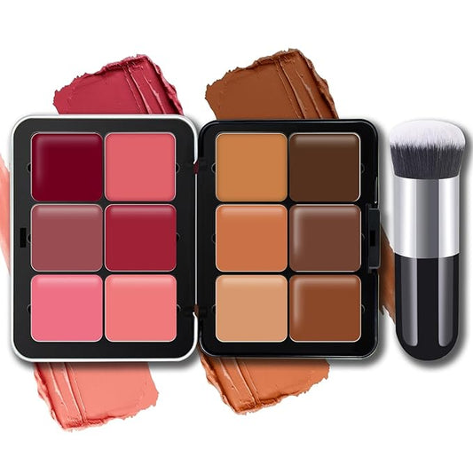 12 Colors Color Correcting Concealer Foundation Palette, Cream