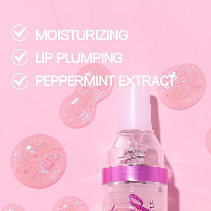 Erinde Lip Plumper Gloss, Natural Spicy Lip Plumping Booster Lip Plumping Oil, Ultra-Hydrating & Nourishing Plump Lip Plumper, Glossy Finish Fuller Lip Plumping Lip Gloss for Women Girls, 05#