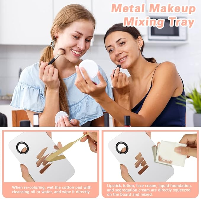 5PCS Makeup Mixing Palette, Stainless Steel Cosmetic Makeup