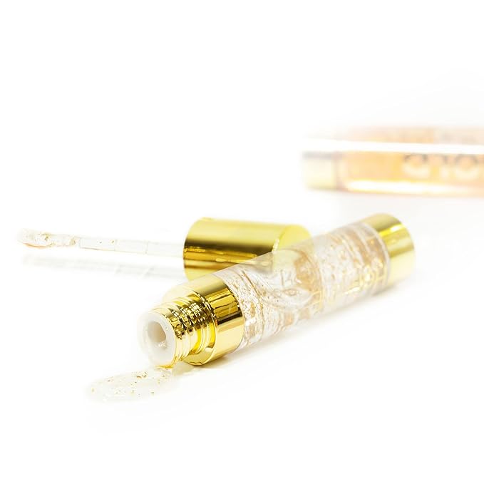 HerMINE Gold Lovers Hydrating Lip Oil with Glitter Long Lasting Nourishing Lip Oils Moisturizing Gel Multi-Packs Softening Clear Glitter