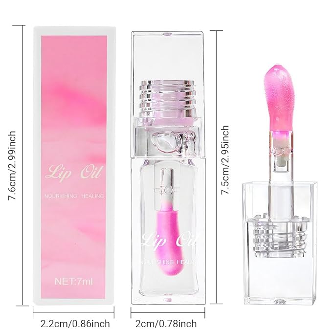 Magic Color Changing Lip Oil,Clear to Pink Moisturizing Magic