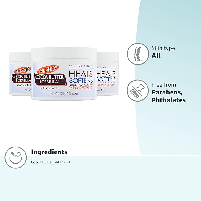 Palmer's Cocoa Butter Formula Daily Skin Therapy Solid Lotion, 7.5 Oz (Pack of 3) Intensive Body Moisturizer with Vitamin E for Extremely Dry & Eczema-Prone Skin, Helps Provide 48-Hour Deep Hydration