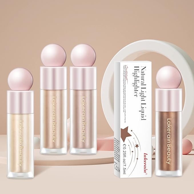 Liquid Highlighter Makeup, Natural Silky Shimmer Finish Face 1 Pack