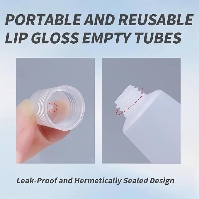 ZJchao 25pcs 5ml Lip Gloss Tube, Refillable Mini Empty Cosmetic Balm Tubes Container for Comestic Makeup Travel Toiletries Shampoo Body Lotion