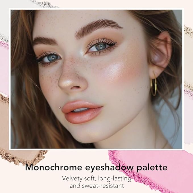 Monochrome Matte Eyeshadow Makeup Palette,Highly Pigmented Nude Brown Eyeshadow Palette,Matte Pressed Powder Eye shadow Makeup,Single Vegan Eye Shadow,Daily Evening Women Girls Eyeshadow Gift 05