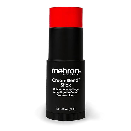 Mehron Makeup CreamBlend Stick | Face Paint, Body Bright Red) 75 oz