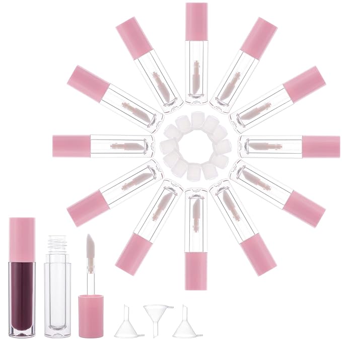 YITOU 12PCS Lip Glaze Bottle Empty 5ml, Transparent Glaze