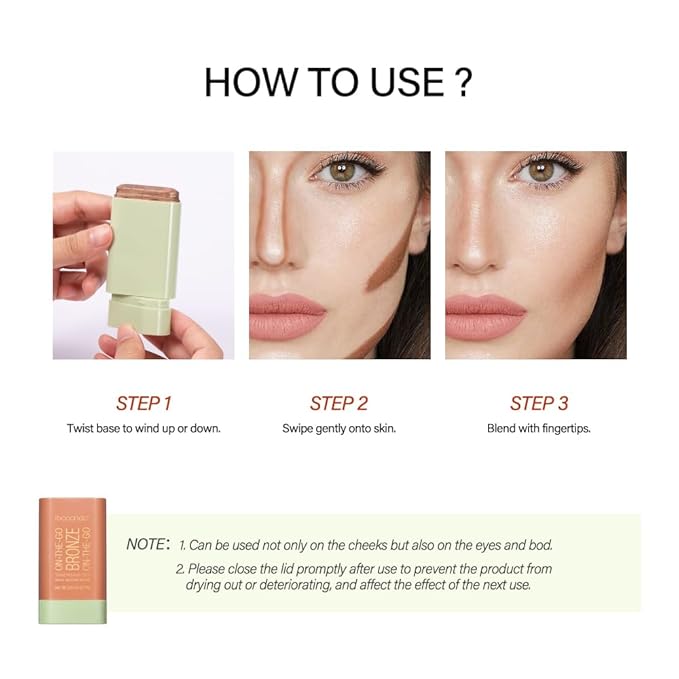 Multi-Use Makeup Bronzer Stick for Effortless Glow -